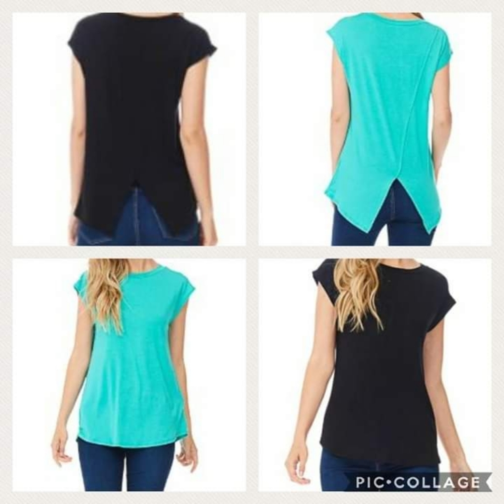 AQUA- shark bite back short sleeve top